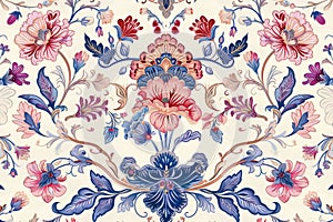 Intricate Floral Design: Soft Pastel Patterns photo
